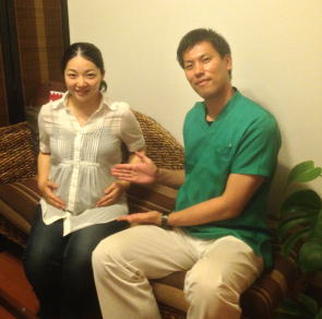 前置胎盤の患者様との写真